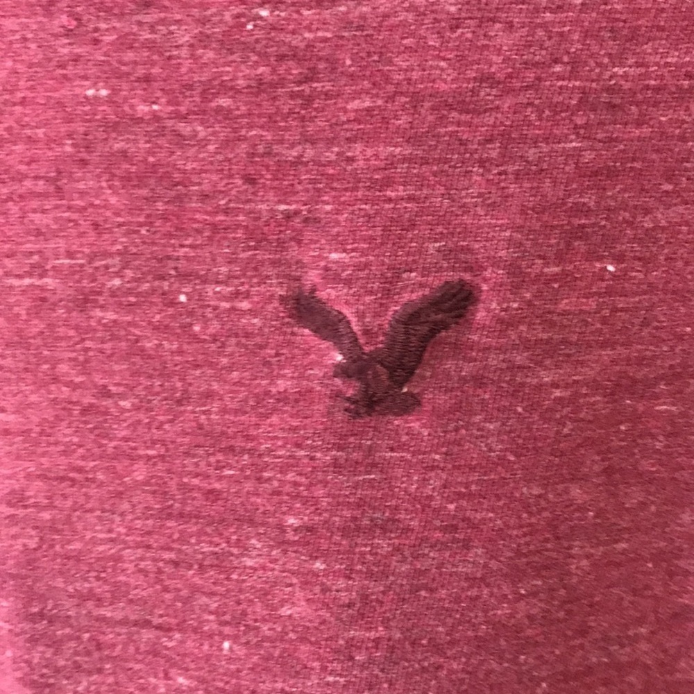 AMERICAN EAGLE OUTFITTERS LEGEND T Mens Burgundy Slate SL T-Shirt (Distressed)—M - Picture 8 of 13